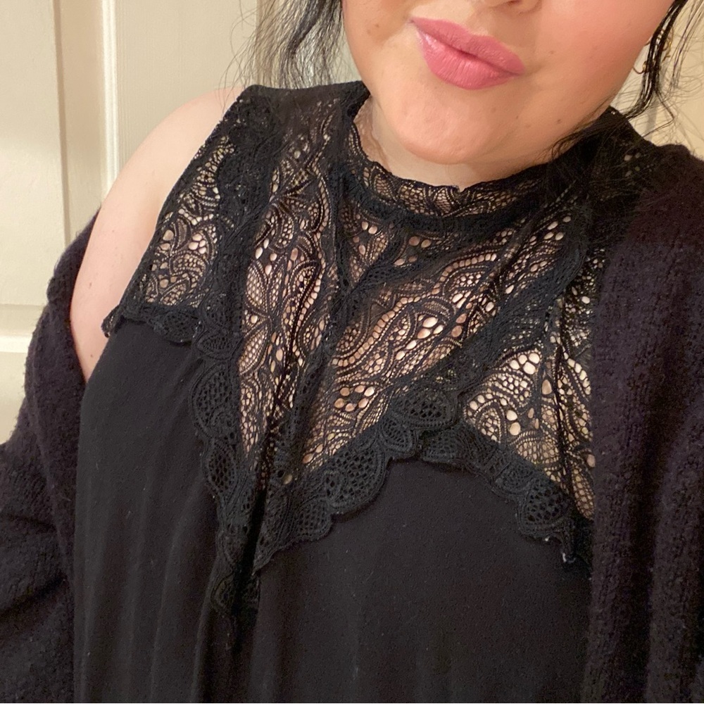Mock neck black top from Torrid